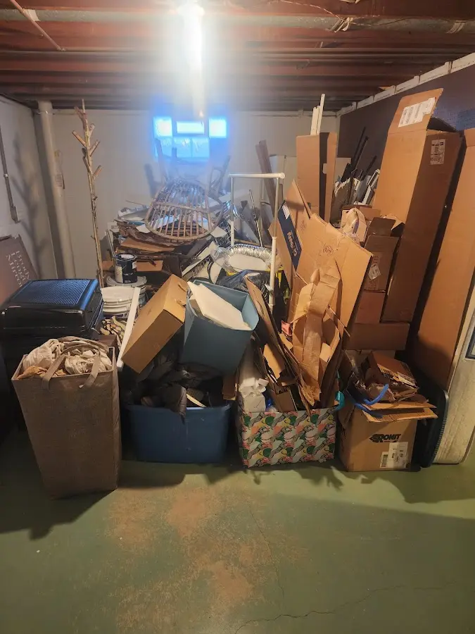 Roll-off dumpster container at job site for 6 Yard Dumpster Rental in Loveland